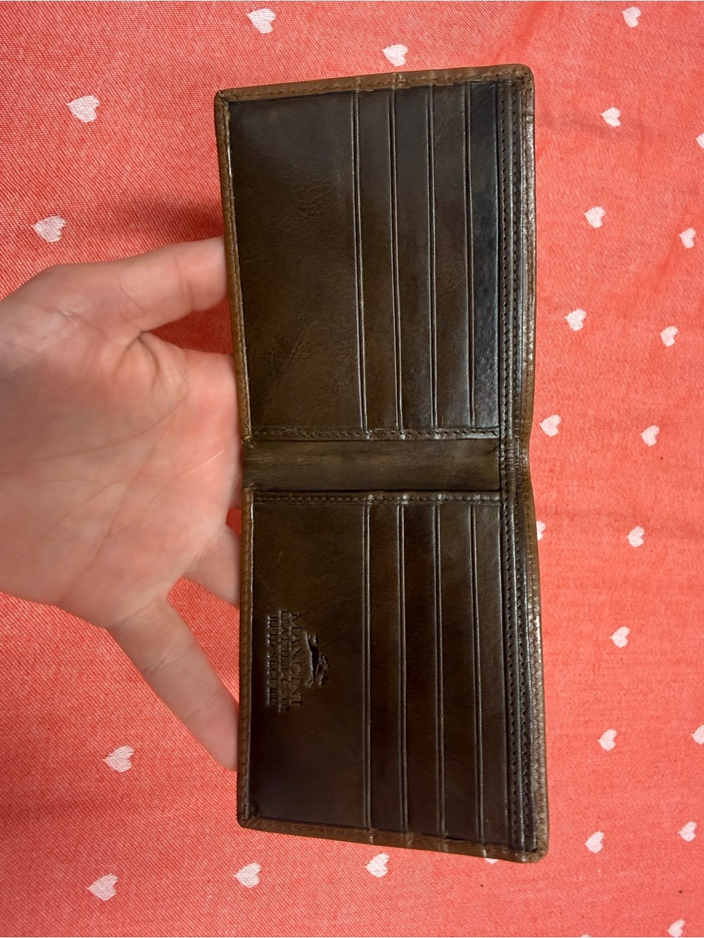 Men's Leather Card Holder Wallet in Dark Brown